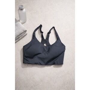 Lululemon High Support Sports Running Bra Black Racerback Hook Back‎ 32C 32D
